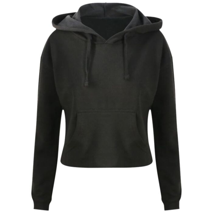 Ladies' Girlie Cropped Hooded Fleece with Pocket Thumbnail