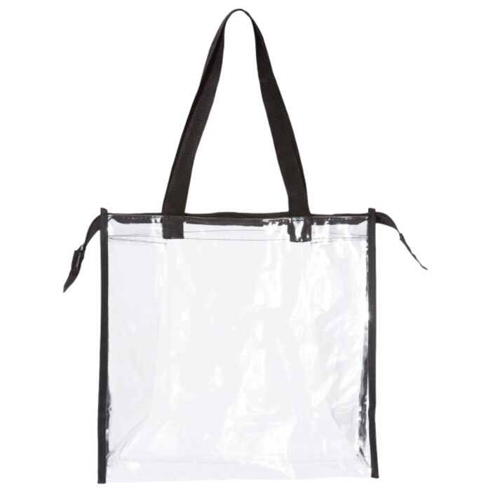 Clear Tote with Gusseted And Zippered Top Thumbnail