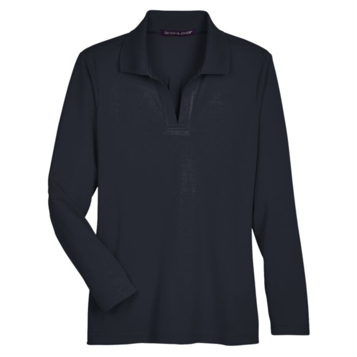 Women's CrownLux Performance® Plaited Long Sleeve Polo Thumbnail