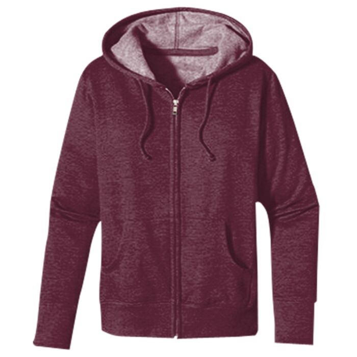 Women's Heathered Full-Zip Hooded Sweatshirt Thumbnail