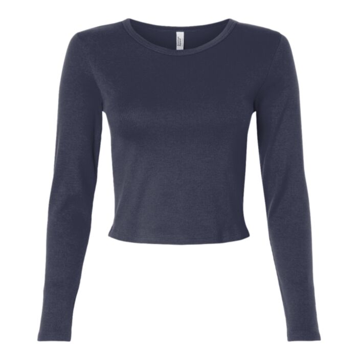 Women's Baby Rib Long Sleeve Cropped Tee Thumbnail
