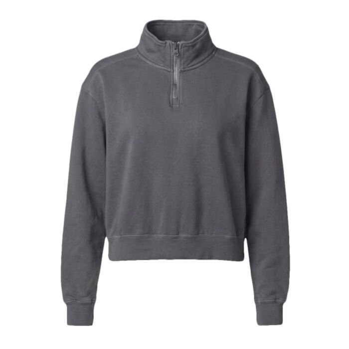 Women's Garment-Dyed Mid-Length Quarter-Zip Sweatshirt Thumbnail