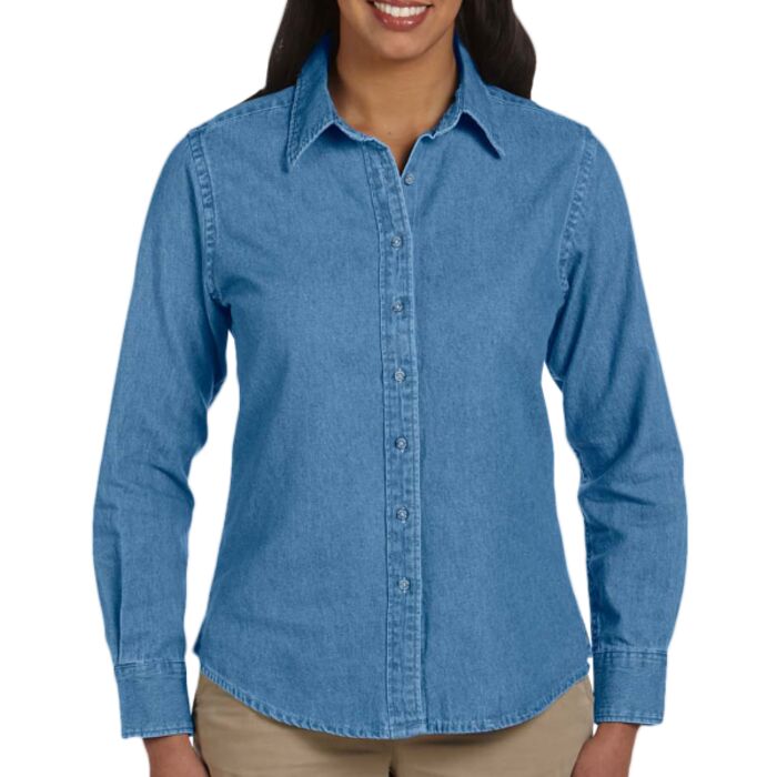 Ladies' Long-Sleeve Denim Shirt Thumbnail