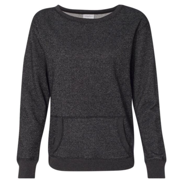 Women’s Glitter French Terry Wide Neck Sweatshirt Thumbnail
