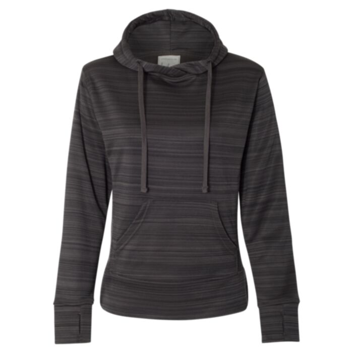 Women's Odyssey Striped Performance Fleece Lapover Hooded Sweatshirt Thumbnail