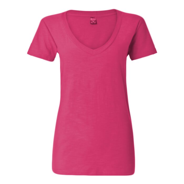 Women's V-Neck Slub T-Shirt Thumbnail