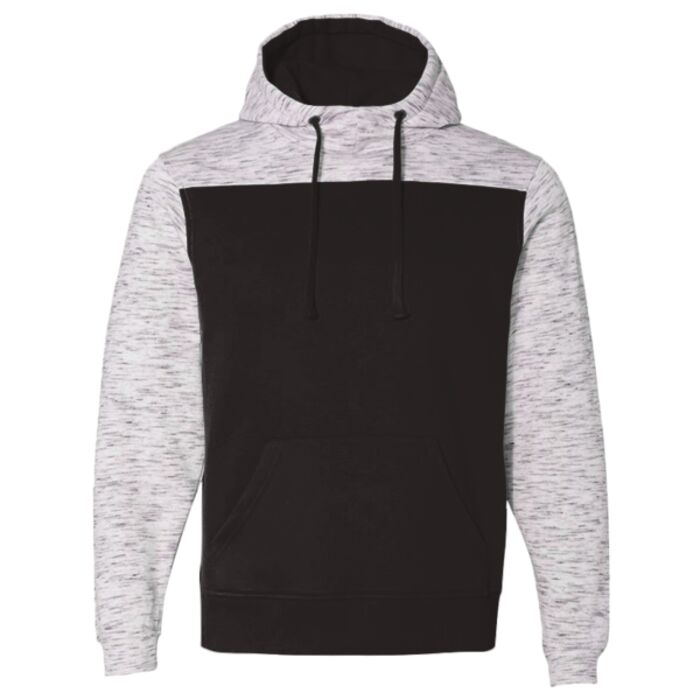 Men's Mélange Fleece Colorblocked Hooded Sweatshirt Thumbnail