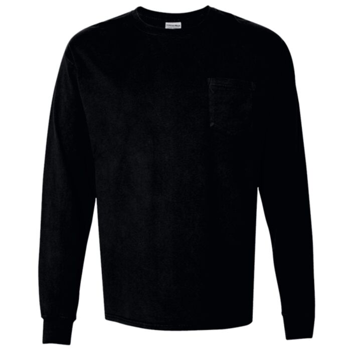 Unisex Garment-Dyed Long-Sleeve T-Shirt with Pocket Thumbnail
