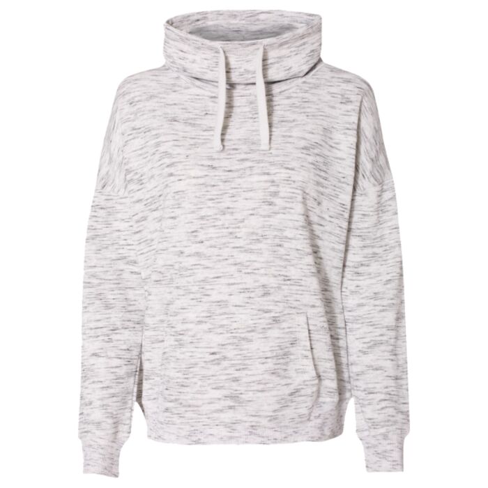 Ladies' Melange Fleece Cowl Neck Sweatshirt Thumbnail