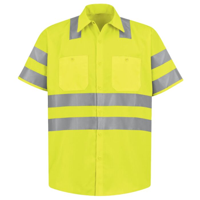 Men's Tall High Visibility Safety Short Sleeve Work Shirt Thumbnail