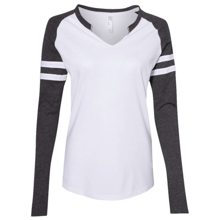 Women's Fine Jersey Mash Up Long Sleeve T-Shirt Thumbnail