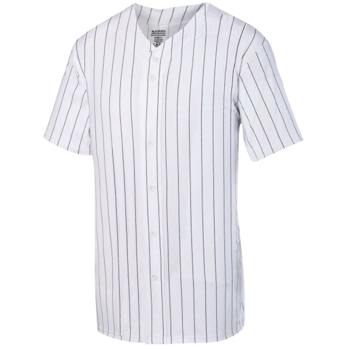 Unisex Pinstripe Full Button Baseball Jersey Thumbnail