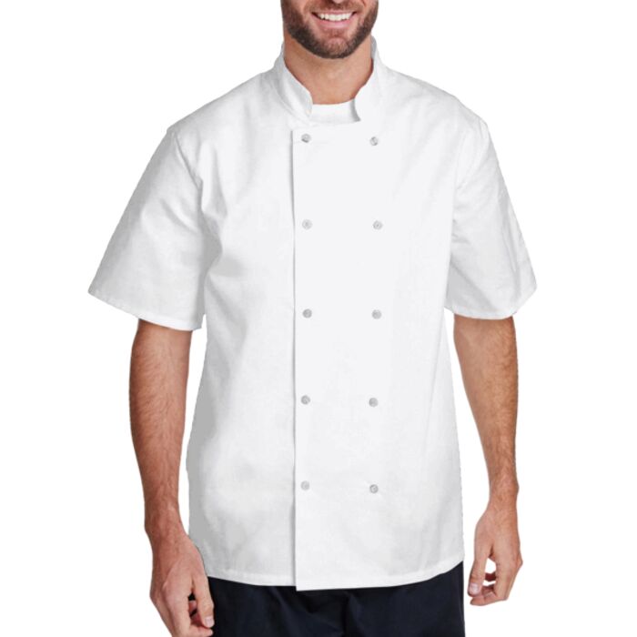 Unisex Studded Front Short-Sleeve Chef's Jacket Thumbnail