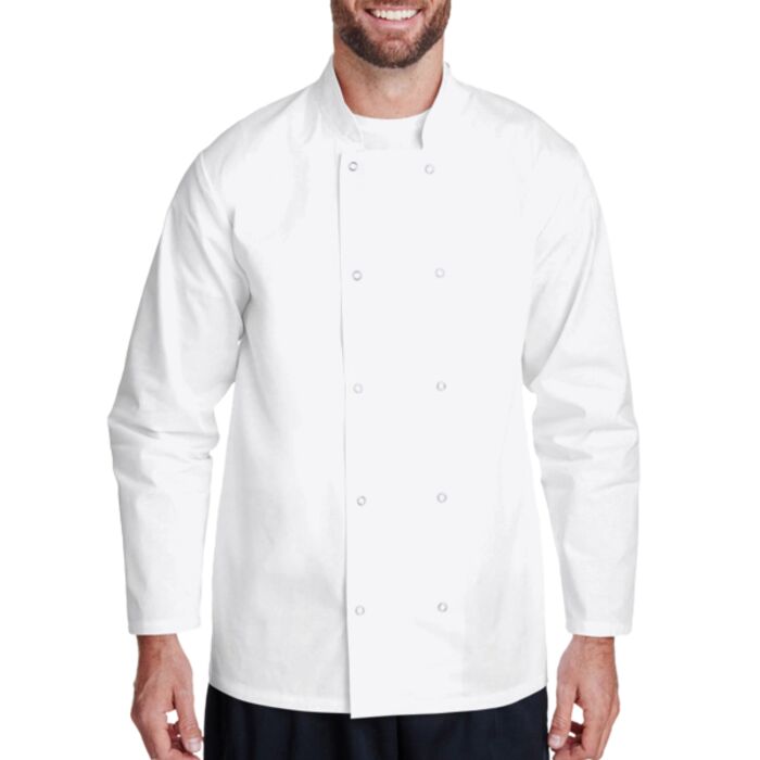 Unisex Studded Front Long-Sleeve Chef's Jacket Thumbnail