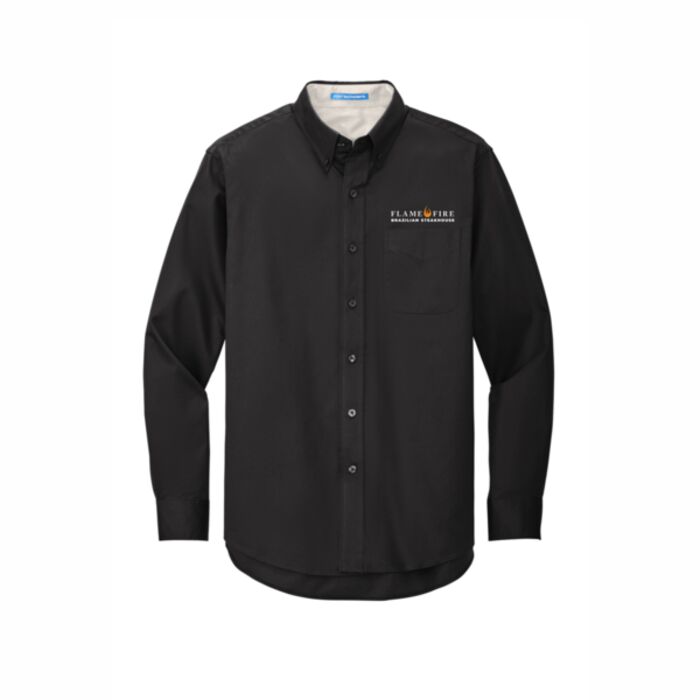 SERVER SHIRT-S608 PORT AUTHORITY LONG SLEEVE EASY CARE SHIRT EMBROIDERED LEFT CHEST Thumbnail