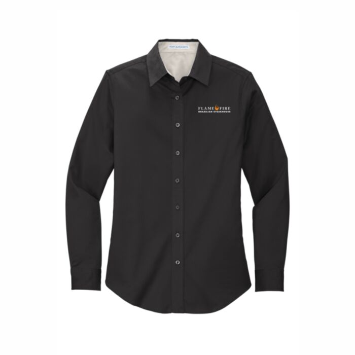 LADIES SERVER SHIRT-S608 LADIES PORT AUTHORITY LONG SLEEVE EASY CARE SHIRT EMBROIDERED LEFT CHEST Thumbnail