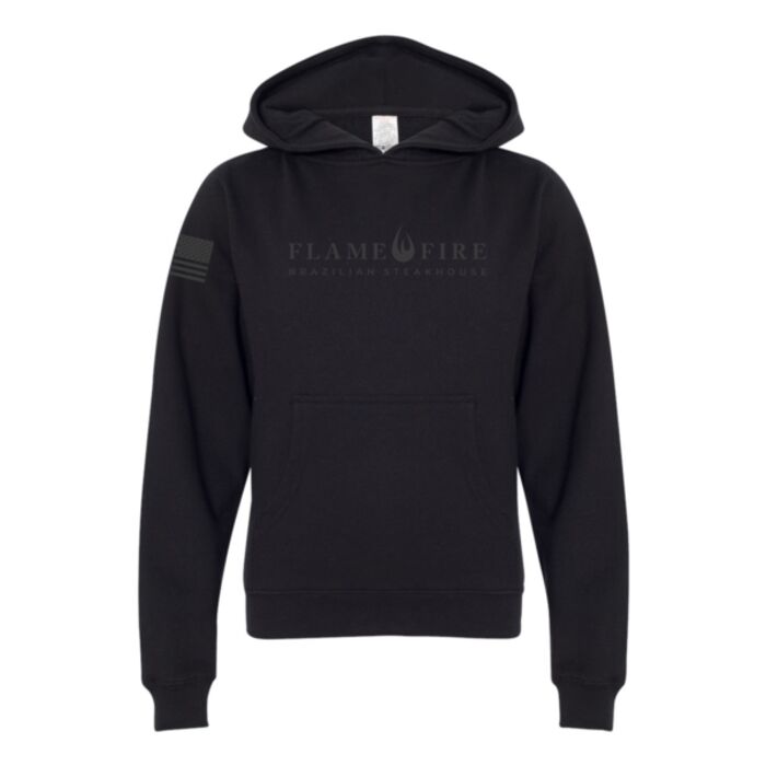 flame and fire_ss4001Y youth black hoodie Thumbnail