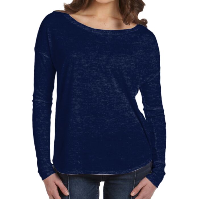 Ladies' Flowy Long-Sleeve T-Shirt with 2x1 Sleeves Thumbnail