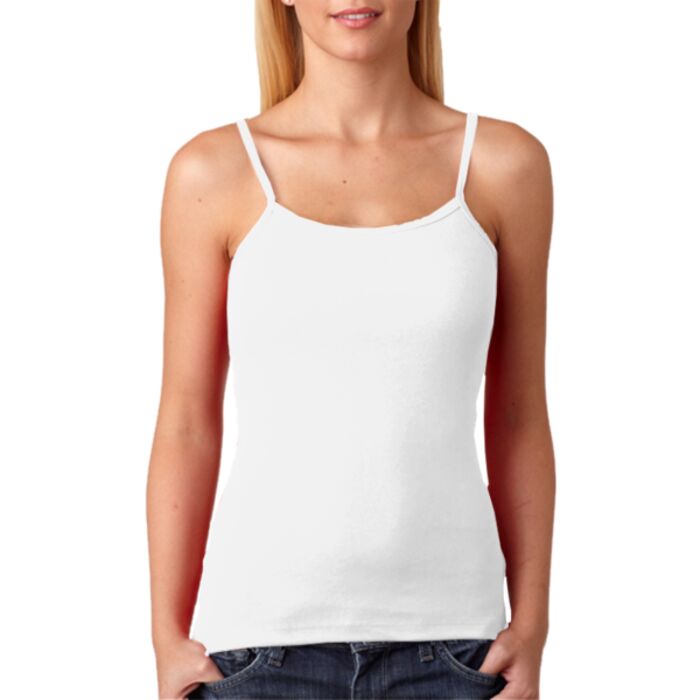 Ladies’ Baby-Rib Spaghetti-Strap Cotton Tank Top Thumbnail