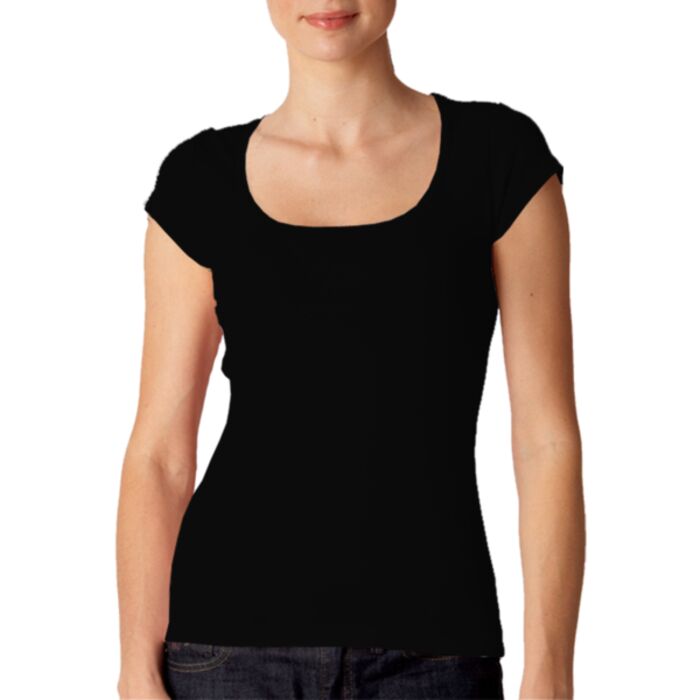 Ladies’ Sheer Rib Blend Scoop Tee Thumbnail