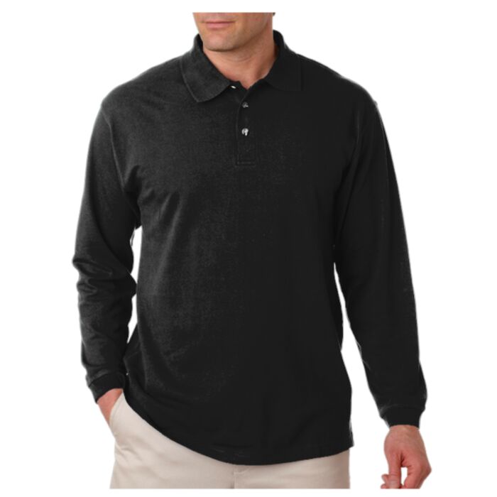 Adult Long-Sleeve Classic Pique Cotton Polo Thumbnail