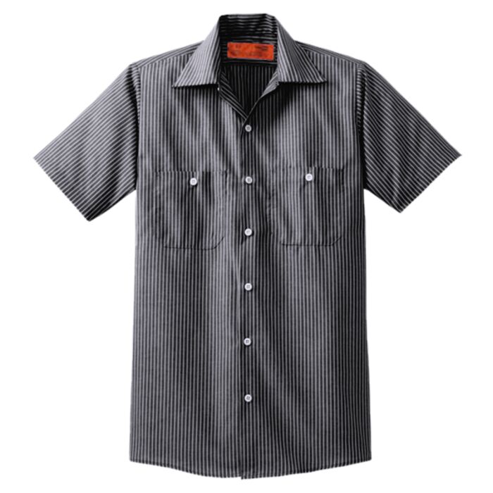 CS20 Short Sleeve Striped Industrial Work Shirt Thumbnail