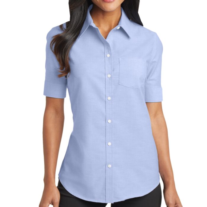 Ladies Short Sleeve SuperPro ™ Oxford Shirt Thumbnail