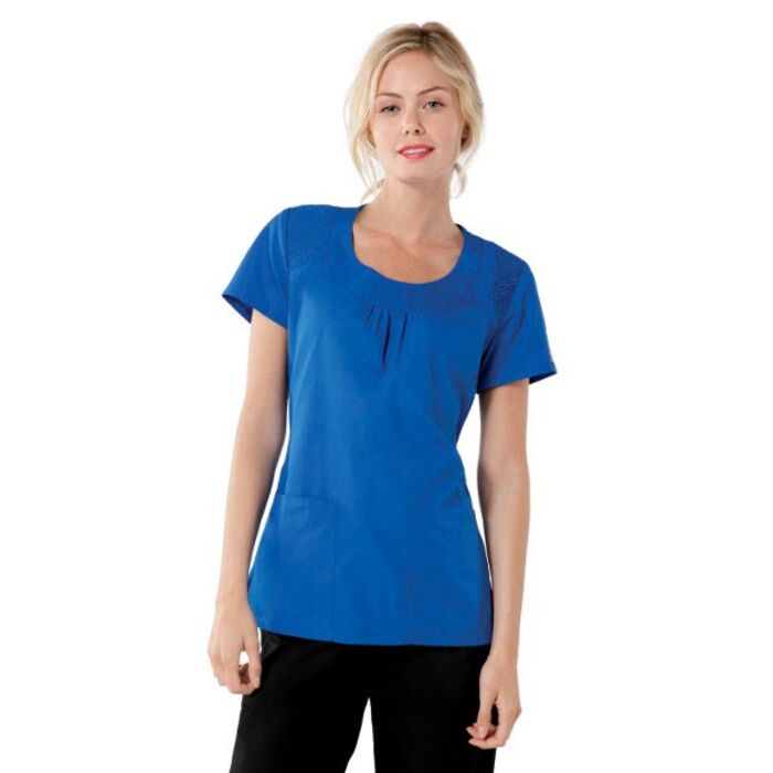 Women's Cherokee Workwear Round Neck Top - 2 Pockets Thumbnail