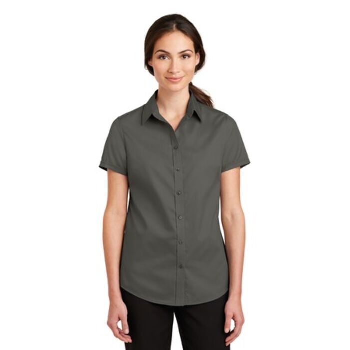 Port Authority® Ladies Short Sleeve SuperPro™ Twill Shirt Thumbnail