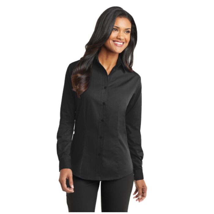 Ladies Tonal Pattern Easy Care Shirt Thumbnail